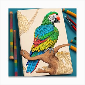 Parrot Coloring Book Canvas Print