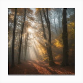 Sunrise In The Forest Canvas Print