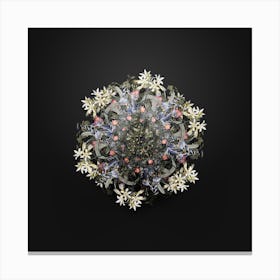 Vintage Sea Asparagus Flower Wreath on Wrought Iron Black n.2510 Canvas Print