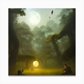 Moonlight In The Forest 1 Canvas Print