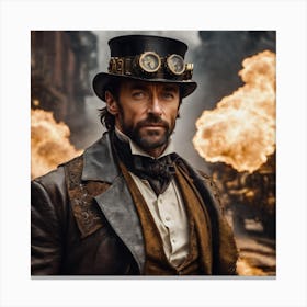 AI Steampunk Hugh Jackman 2 Canvas Print