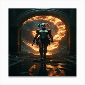 Default Dc Harley Quinn Coming From A Portal The Path Of Red A 0 Canvas Print