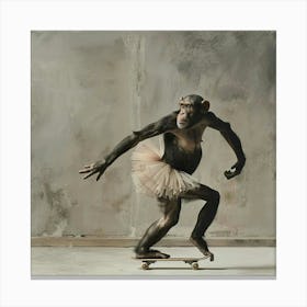 Chimpanzee Skateboarding  Canvas Print