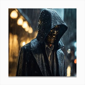 Man In A Raincoat Canvas Print