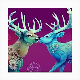 Deer Kissing Canvas Print