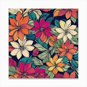 Floral Seamless Pattern 1 Canvas Print