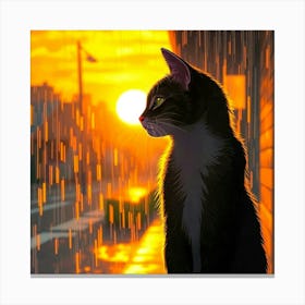 Cat In The Rain Canvas Print