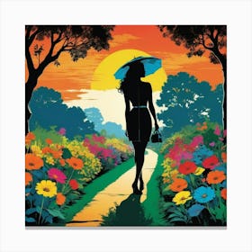 Woman In The Garden 1 Canvas Print