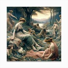 Aphrodite And The Nymphs Canvas Print