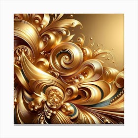 Gold Swirls 1 Canvas Print