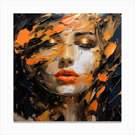 Woman With Orange Eyes Canvas Print