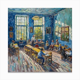 Van Gogh Style: The Village Schoolhouse Series.  Canvas Print