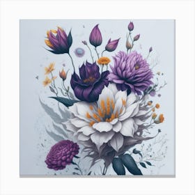 Purple Flowers myluckycharm Canvas Print