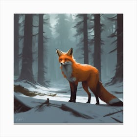 Fox In The Woods 28 Canvas Print