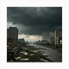 Storm Clouds Over A City Canvas Print