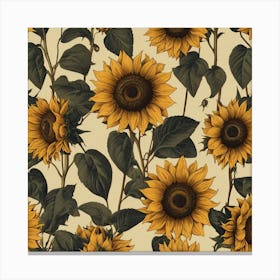 Default Default Retro Vintage Sunflower For Defferent Seasons 0 (1) Canvas Print