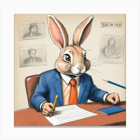 Rabbit In A Suit 39 Canvas Print