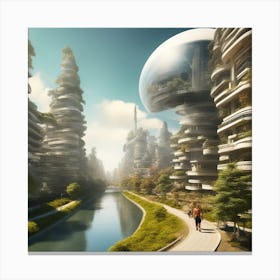 Futuristic Cityscape 226 Canvas Print