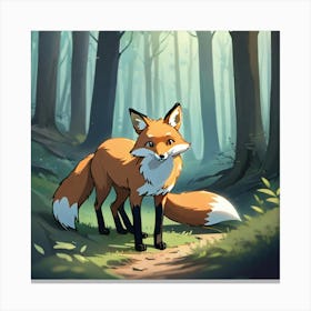 Fox In The Woods 14 Canvas Print