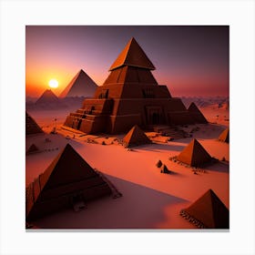 Gothic Ancient Egyptian 3 Pyramids During Sunset 8k Resolution Gothic Style Expressionism Masterpiece Monochromatic Tetredic Ornate Colors Unreal Engine 5 Cinema Cc5400e7 3a9a 4551 92be 5be2fc92cdde Canvas Print