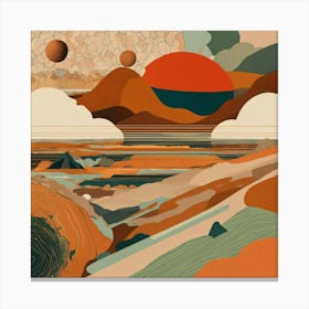 Abstract Earth Toned Print Designs (3) Canvas Print