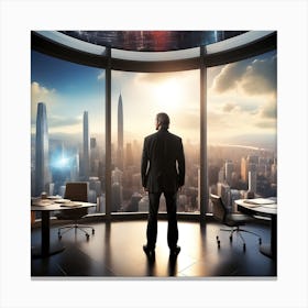 Futuristic Cityscape 213 Canvas Print