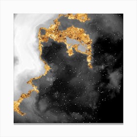 100 Nebulas in Space with Stars Abstract in Black and Gold n.077 Canvas Print