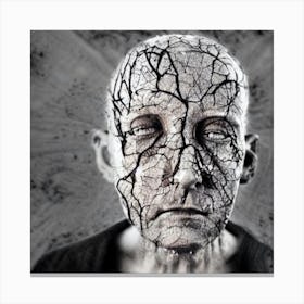 Man With A Broken Face Canvas Print