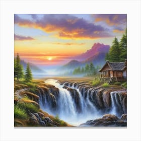 Landscape Painting Hd Hyperrealistic 15 Canvas Print