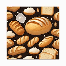 Seamless Pattern Of Bread Canvas Print