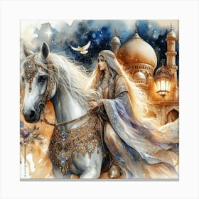 Fairy On A Horse13 Canvas Print