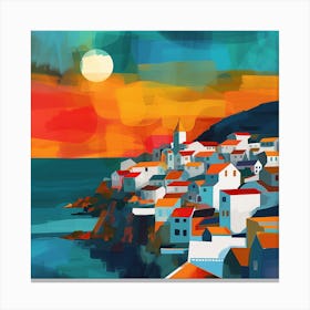 Sunset At The Seaside Canvas Print