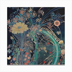 Flower Trees Forest Mystical Forest Canvas Print