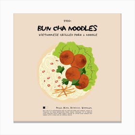Bun Cha Noodles Square Canvas Print