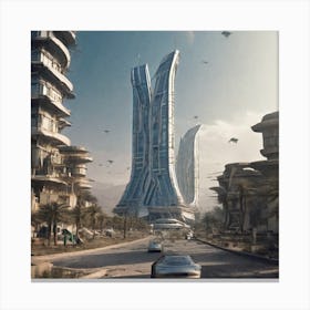 Futuristic Cityscape 251 Canvas Print