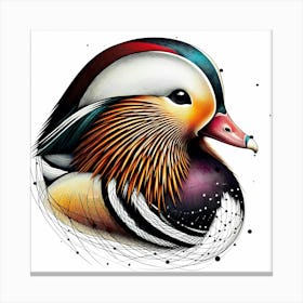 Duck - Abstract Line Art Illustration 271 Canvas Print