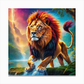 Lion In The Jungle Canvas Print