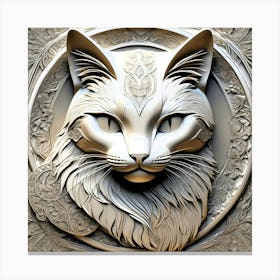 Feline Cat Creative Artwork Illustration 1 Canvas Print