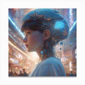 Cyborg Girl 1 Canvas Print