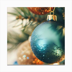 Christmas Ornaments On A Christmas Tree 2 Canvas Print