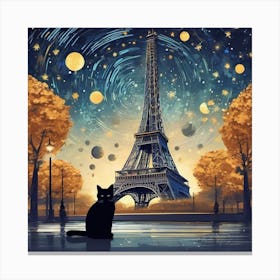 cats in paris Canvas Print