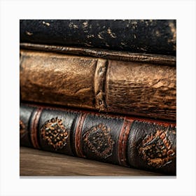 Old Books On A Wooden Table 2 Canvas Print
