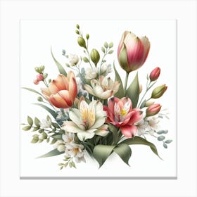 Tulips and Alstroemeria 1 Canvas Print