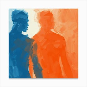 Two Men in Blue and Orange Canvas Print