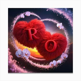 A Captivating 3d Render Of Two Floating Red Fluf Canvas Print