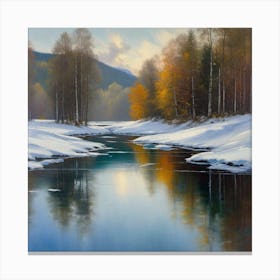 River In Winter 1 Canvas Print