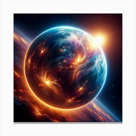 Earth In Space Canvas Print