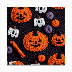 Crochet Pumpkins Canvas Print