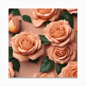 Peach Roses 7 Canvas Print