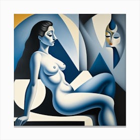 Nude blue Canvas Print